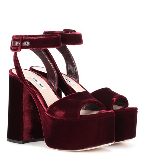 miu miu red velvet shoes|miumiu shoes women.